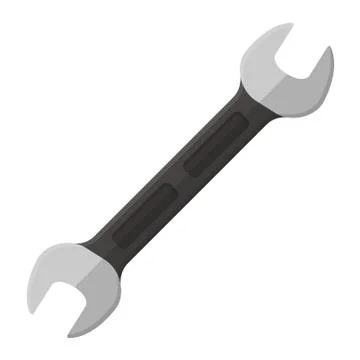 Wrench in flat design isolated on white background Stock Illustration