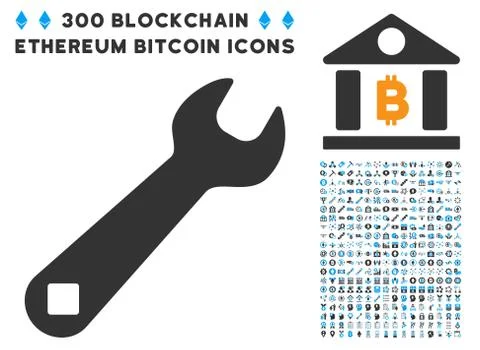 Wrench Flat Icon with Collection Stockillustratie