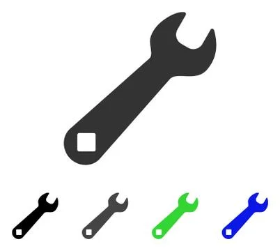 Wrench Flat Icon 스톡 일러스트