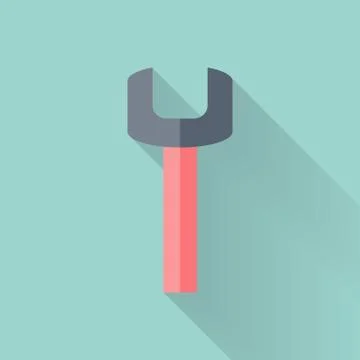 Wrench flat icon over mint Stock Illustration
