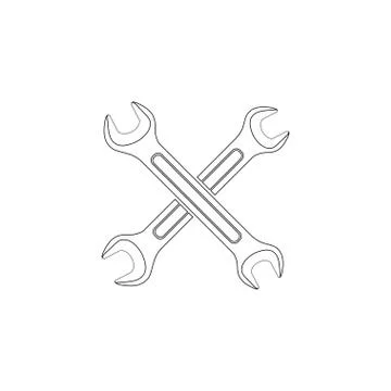 Wrench. flat vector icon Stock Illustration