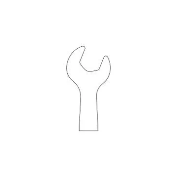 Wrench. flat vector icon Stock Illustration