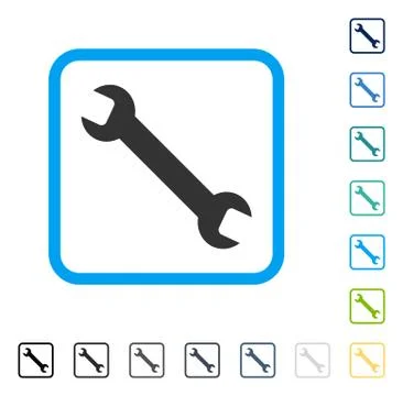 Wrench Framed Vector Icon イラスト素材