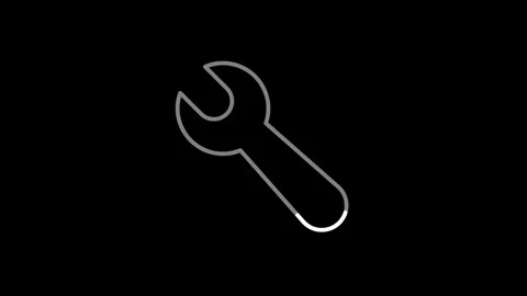 Wrench gear loading icon awaiting repair Stock Footage 298127513