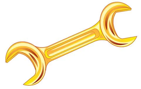 Wrench from gild Stock Illustration