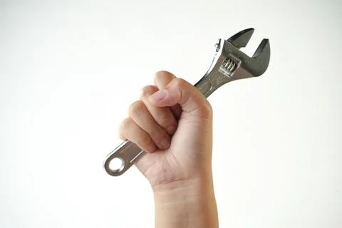 Wrench in hand Foto stock