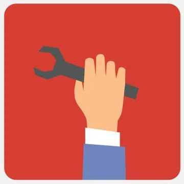 Wrench in hand. Vector illustration. イラスト素材