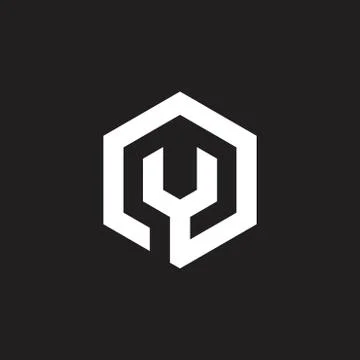 Wrench hexagon box shape logo vector Stock Illustration