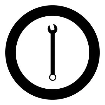 Wrench hexagon Spanner Hand tool Mechanic engineer instrument icon in circle  Illustrazione stock