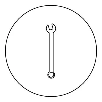 Wrench hexagon Spanner Hand tool Mechanic engineer instrument icon in circle  Stock Illustration