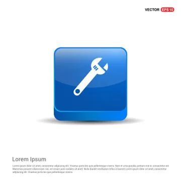 Wrench Icon - 3d Blue Button 스톡 일러스트