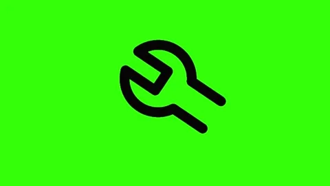 Wrench  icon background animated, logo symbol, social media green  Stock Footage 244775691
