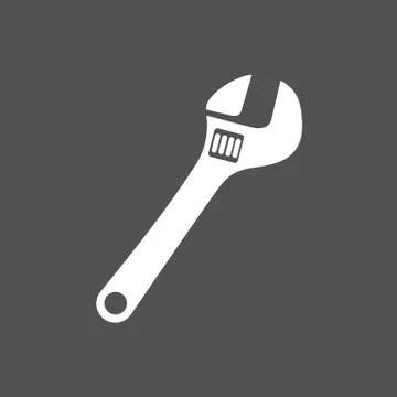Wrench icon on dark background Stock Illustration