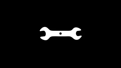 Wrench icon with digital particle disintegration effect Video stock 325920148