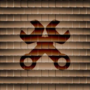 Wrench icon Flat with abstract background 스톡 일러스트