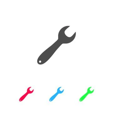Wrench icon flat Stock Illustration