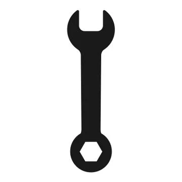 Wrench icon in flat style isolated on white background. Spanner symbol for yo Stock Illustration