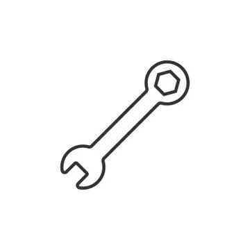 Wrench icon in flat style. Spanner key vector illustration on white isolated  Stock Illustration