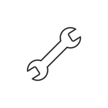 Wrench icon in flat style. Spanner key vector illustration on white isolated  Stock Illustration