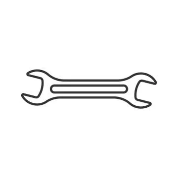 Wrench icon in flat style. Spanner key vector illustration on white isolated  イラスト素材