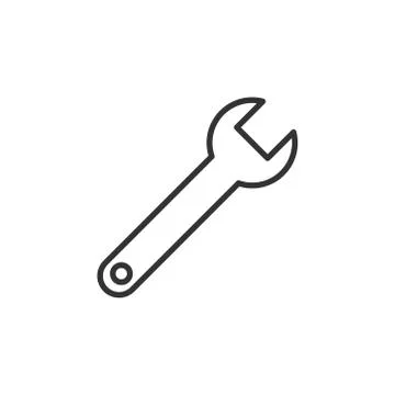 Wrench icon in flat style. Spanner key vector illustration on white isolated  Illustrazione stock