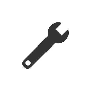 Wrench icon in flat style. Spanner key vector illustration on white isolated  イラスト素材