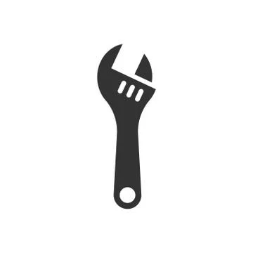 Wrench icon in flat style. Spanner key vector illustration on white isolated  Stock Illustration