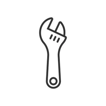 Wrench icon in flat style. Spanner key vector illustration on white isolated  스톡 일러스트