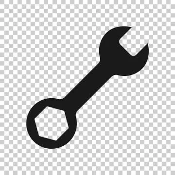 Wrench icon in flat style. Spanner key vector illustration on white isolated  Stock Illustration