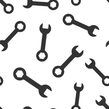 Wrench icon in flat style. Spanner key vector illustration on white isolated  스톡 일러스트