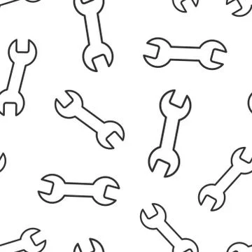 Wrench icon in flat style. Spanner key vector illustration on white isolated  스톡 일러스트