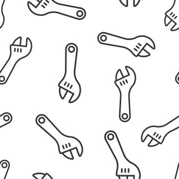 Wrench icon in flat style. Spanner key vector illustration on white isolated  스톡 일러스트