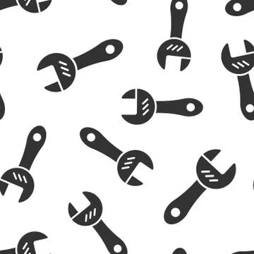 Wrench icon in flat style. Spanner key vector illustration on white isolated  스톡 일러스트