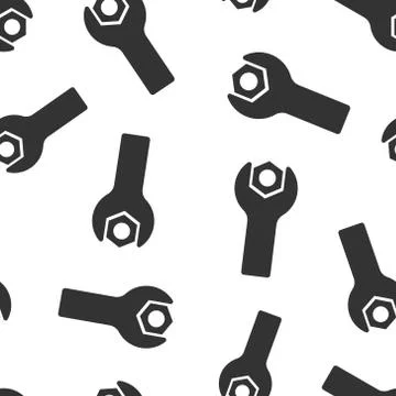 Wrench icon in flat style. Spanner key vector illustration on white isolated  스톡 일러스트