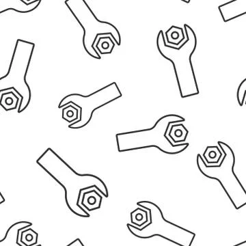 Wrench icon in flat style. Spanner key vector illustration on white isolated  Illustrazione stock