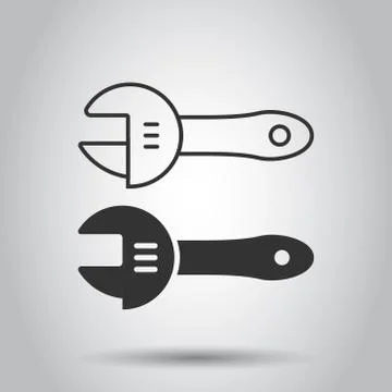 Wrench icon in flat style. Spanner key vector illustration on white isolated  스톡 일러스트