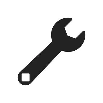 Wrench icon in flat style. Spanner vector illustration on isolated backgrou.. Stock Illustration