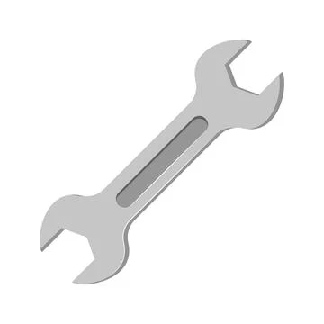Wrench icon in flat style. Spanner vector illustration on isolated backgrou.. Stock Illustration