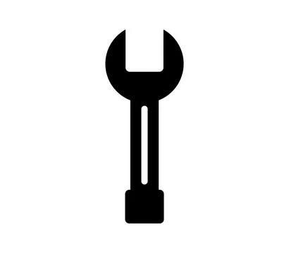 Wrench icon illustrated in vector on white background Illustrazione stock