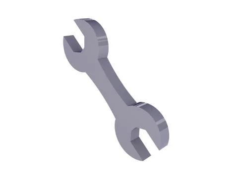 Wrench icon over white background. Concept 3D illustration. Stock Illustration