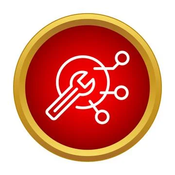 Wrench icon representing system settings and technical support Illustrazione stock