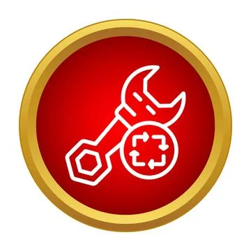 Wrench icon representing system update and recovery process 스톡 일러스트