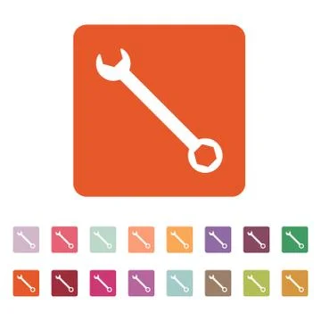 The wrench icon. Settings symbol. Flat Stock Illustration