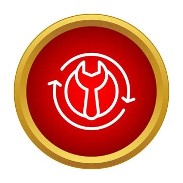 Wrench icon showing system update and maintenance progress Stock Illustration