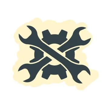 Wrench Icon Simple Glyph, Spanner and Repair, Maintenance Sign Stock Illustration