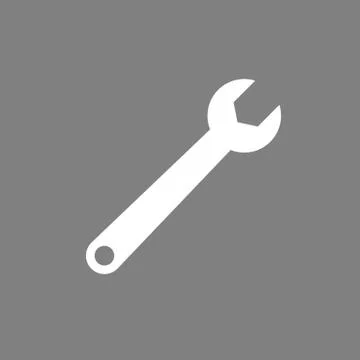 Wrench icon, spanner symbol. Vector illustration, flat design. Stock Illustration