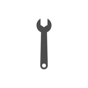 Wrench icon, spanner symbol. Vector illustration, flat design. Illustrazione stock