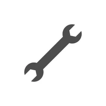 Wrench icon, spanner symbol. Vector illustration, flat design. Stock Illustration