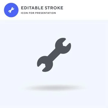 Wrench icon vector, filled flat sign, solid pictogram isolated on white, logo Stock Illustration