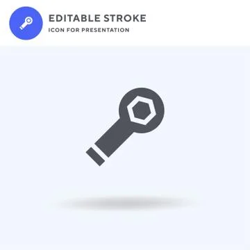 Wrench icon vector, filled flat sign, solid pictogram isolated on white, logo Illustrazione stock